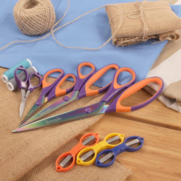 Photo of titanium scissors on craft table