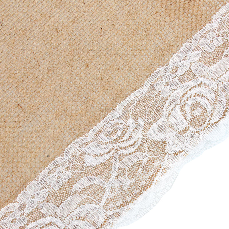 Colored Burlap Lace Trim Table Runners