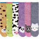 Fuzzy Animal Socks - 6 Pairs Assortments