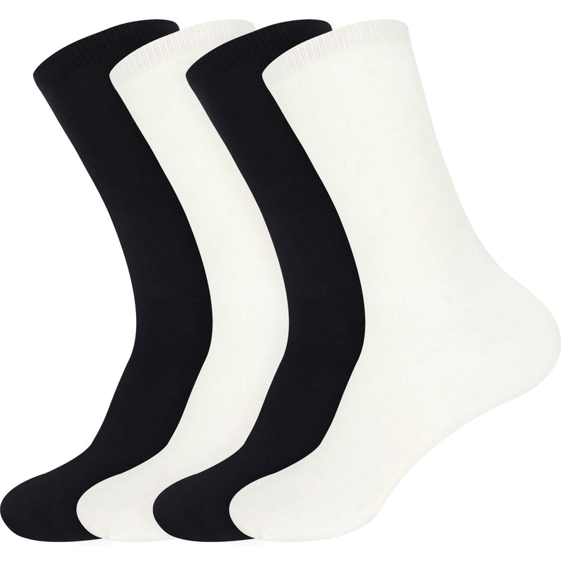 Men's Rayon from Bamboo Fiber Thin with Thick Sole Socks - 4 Pair