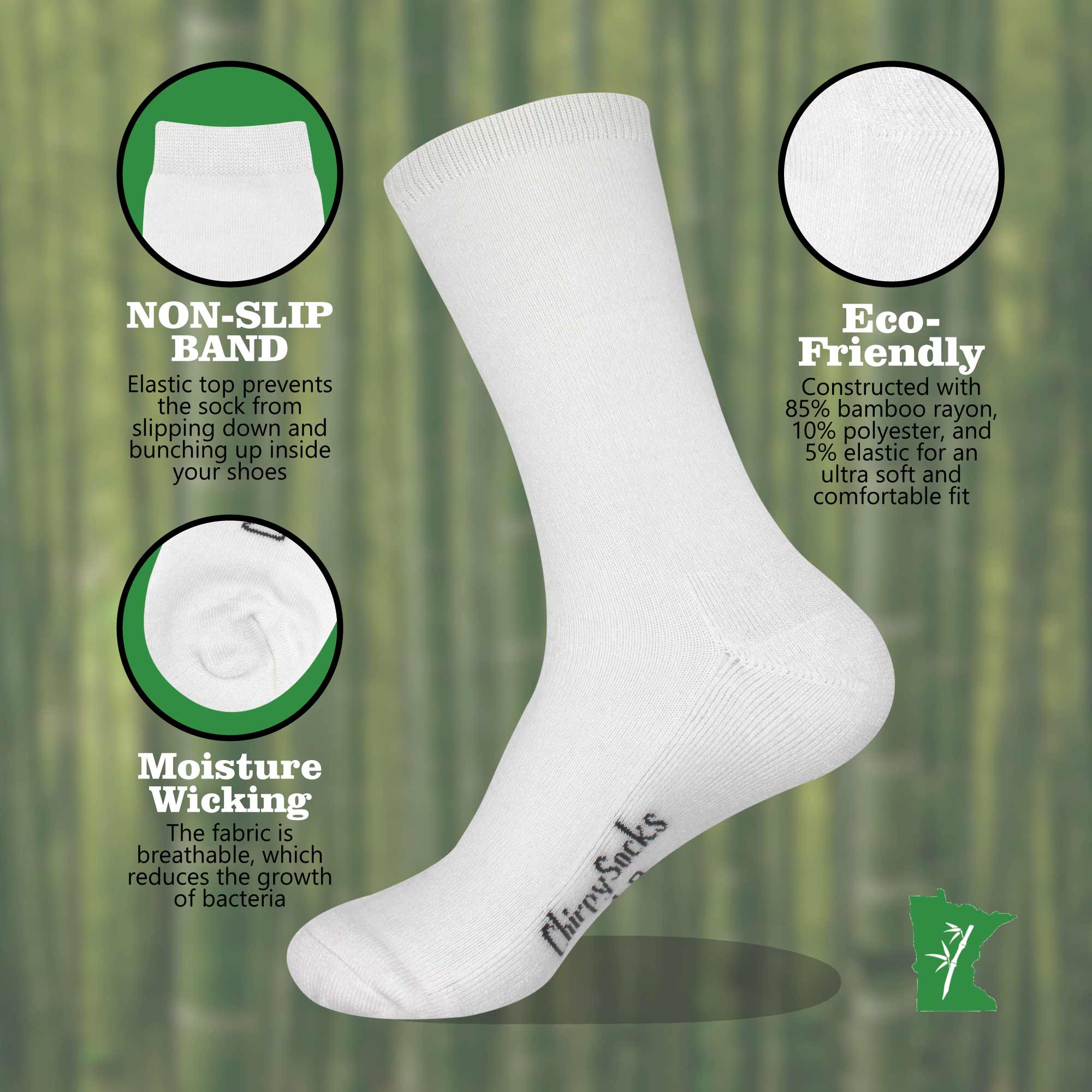 Women's Bamboo Mid-Calf Socks: 4 Pairs