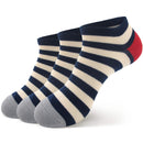 3 pairs of navy bamboo striped socks