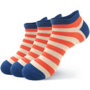 3 pairs of orange bamboo striped socks