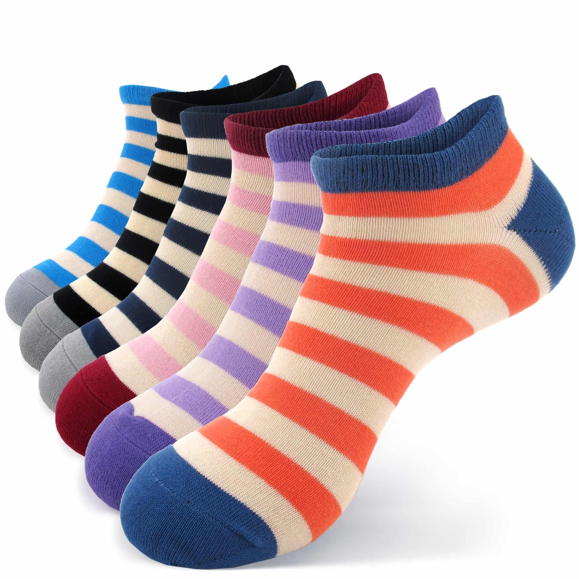 6 pairs of assortment a bamboo striped socks