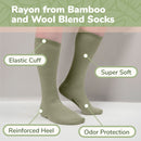 Unisex Bamboo Rayon Wool Blend Athletic Crew Socks