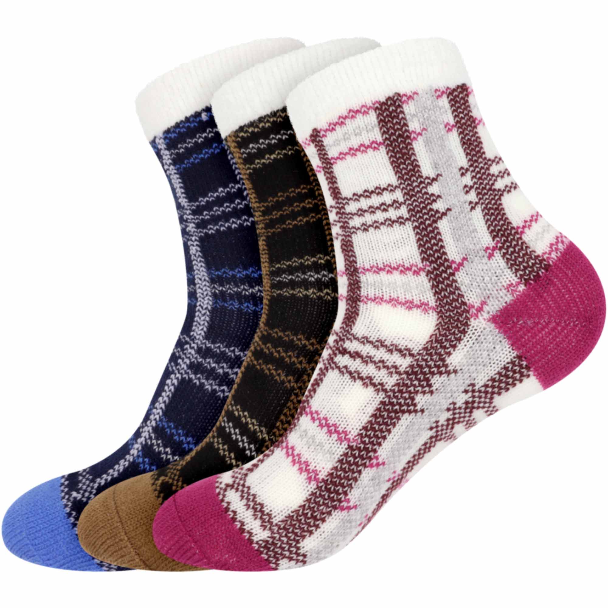 Women's Funky Double Layer Cabin Socks: 3 Pairs