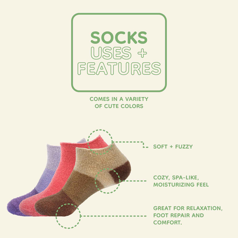 Women's Super Aloe Infused Fuzzy Nylon Socks, Assortments