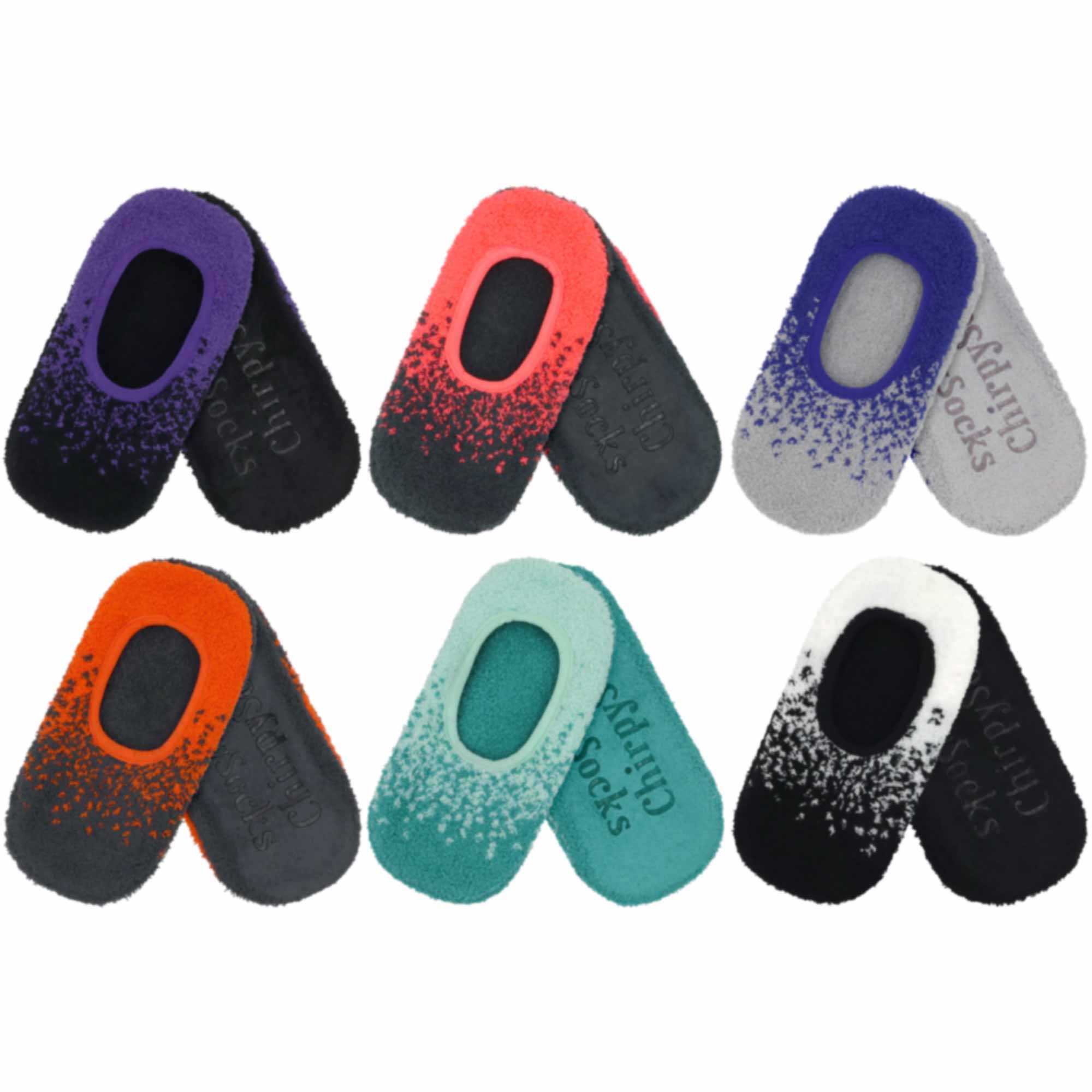 6 pair assortment gradient slipper socks