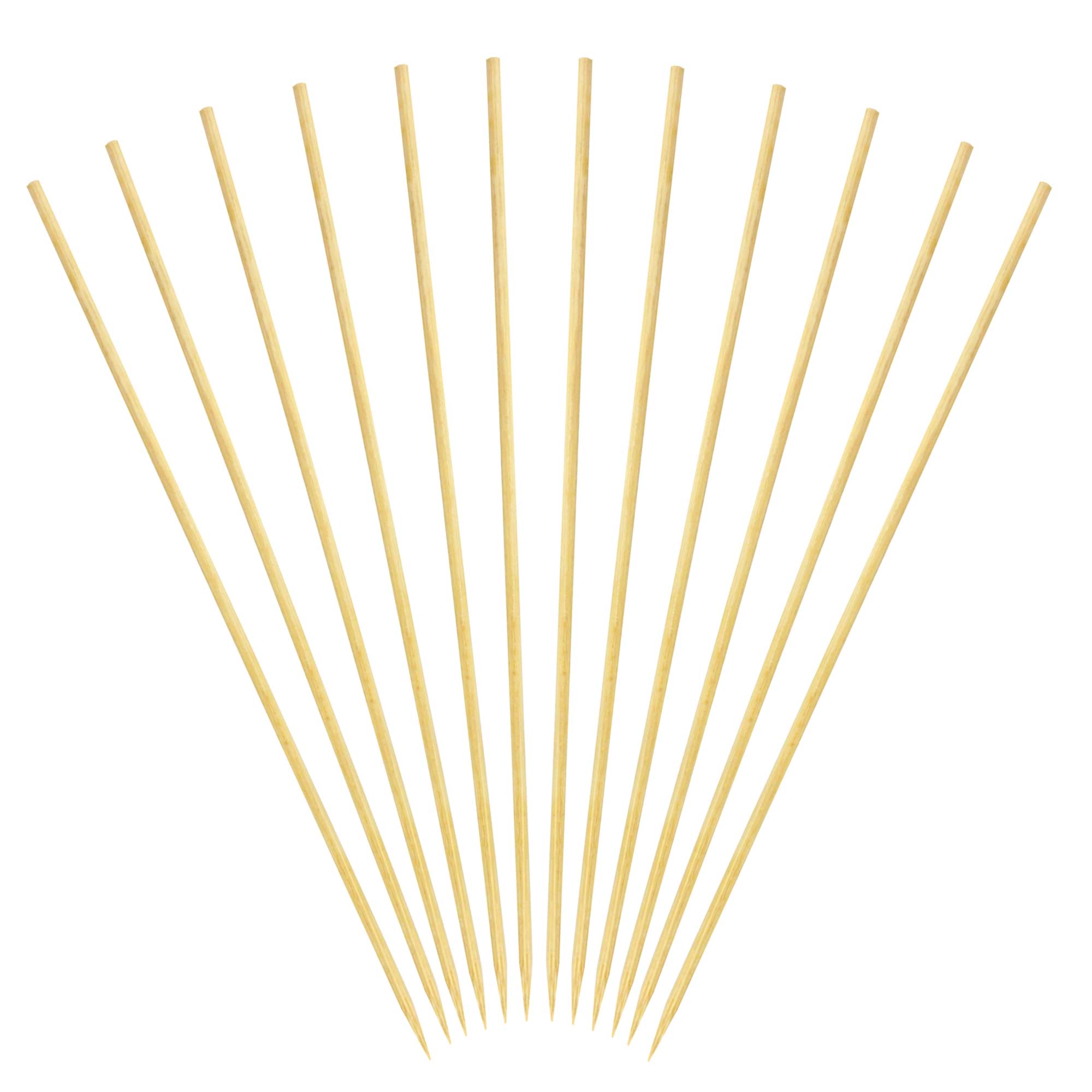 bamboo 3mm food grill kebab skewers white background