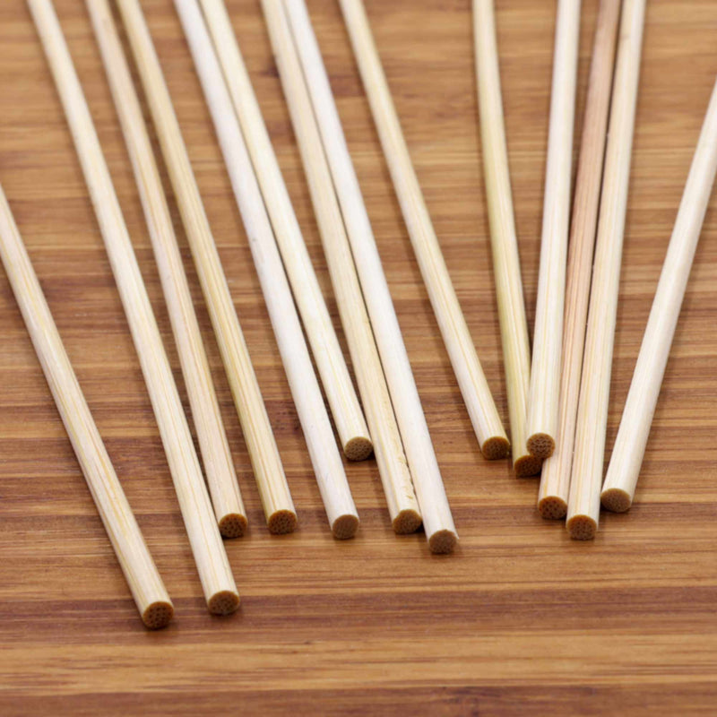 bamboo 3mm sharp point bottoms ends skewers