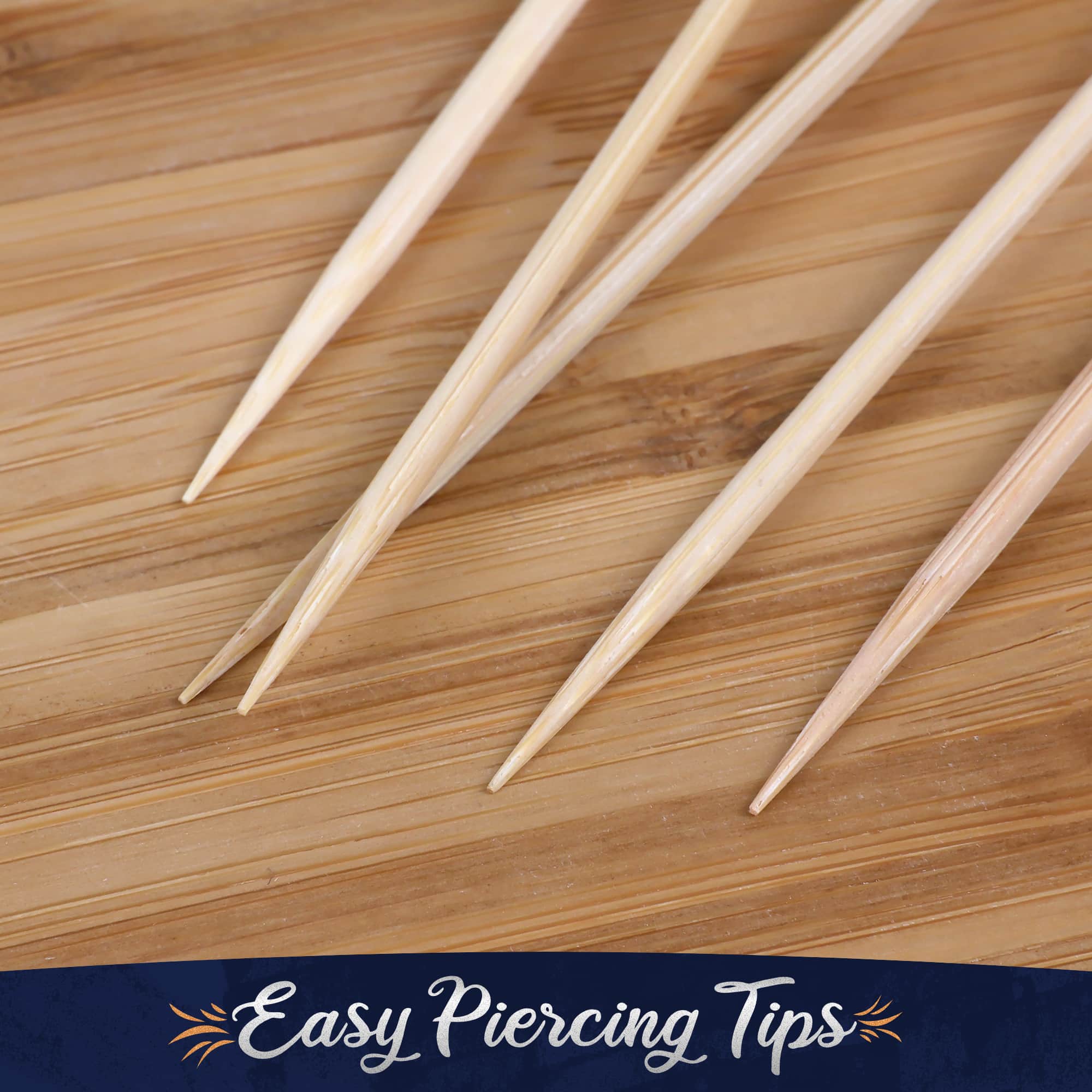 clear ball plastic picks easy sharp piercing tips bamboo skewer toothpick