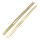 bamboo double prong fondue bbq food appetizer skewers 9mm 7.1"