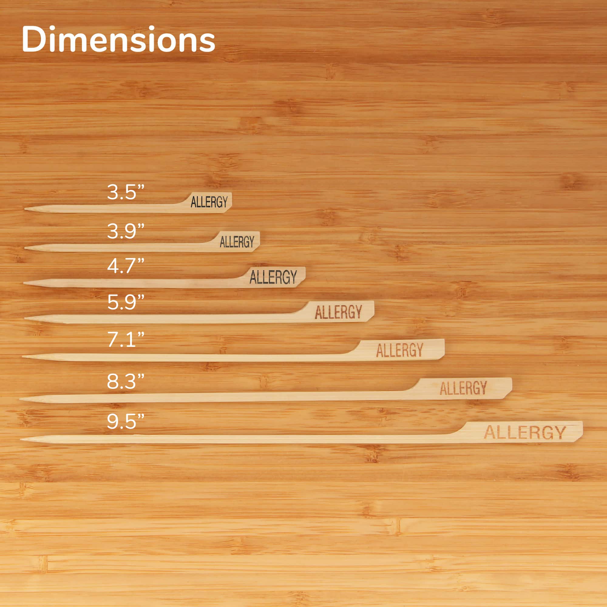 bamboo paddle pick skewers allergy marker all sizes