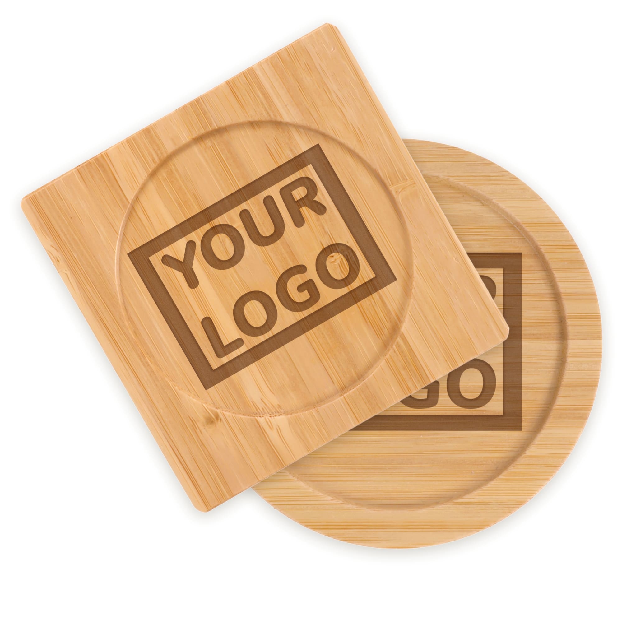 bamboo custom logo design coasters drinks company gift family wedding
