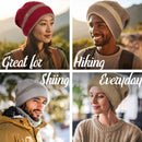 luxe charmed double layer knit beanie great for hiking skiing everyday