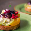 green circle picks on dessert