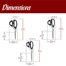 heavy duty stainless steel scissors measurements