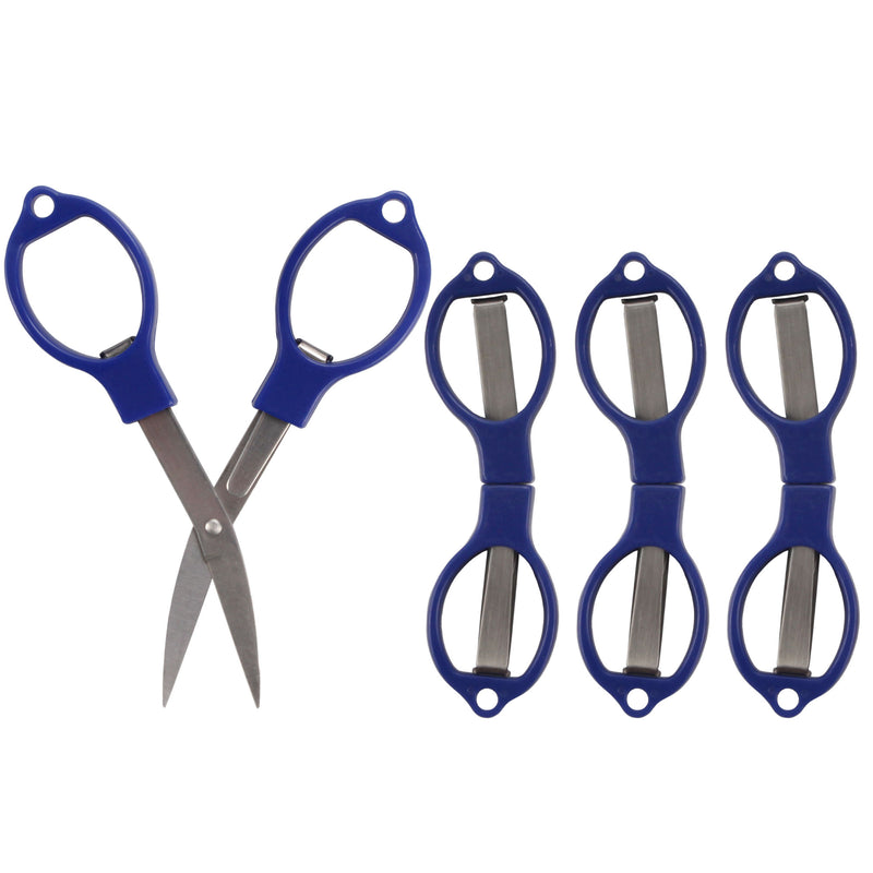 Blue folding scissors