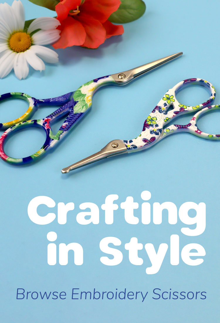 colorful embroidery scissor banner mobile