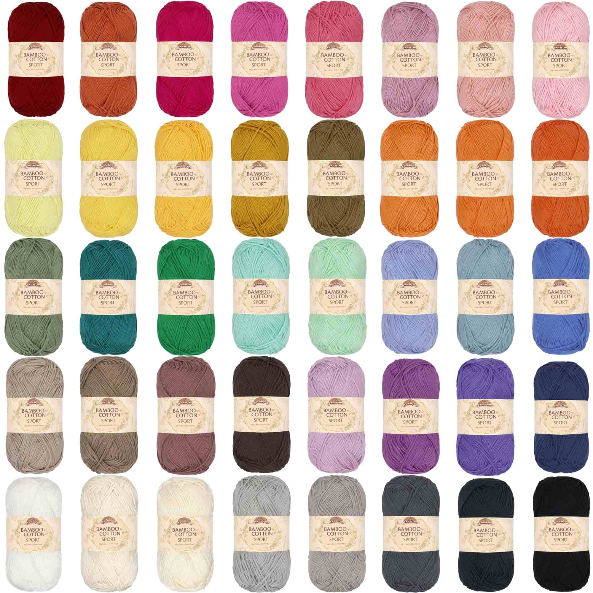 Bamboo Cotton Sport Yarn: Bulk Packs