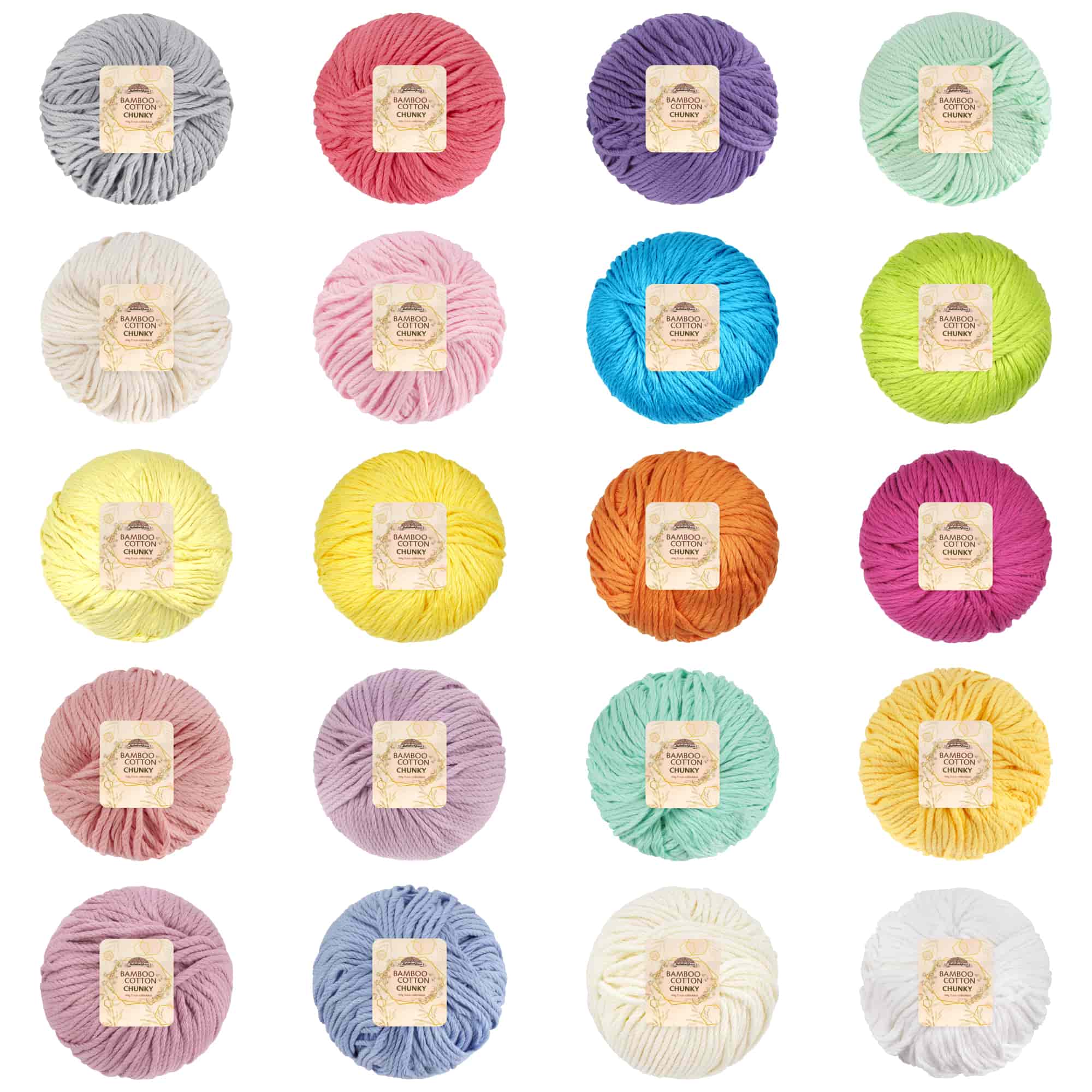 Bamboo Cotton Chunky Yarn: 4 Ball Packs