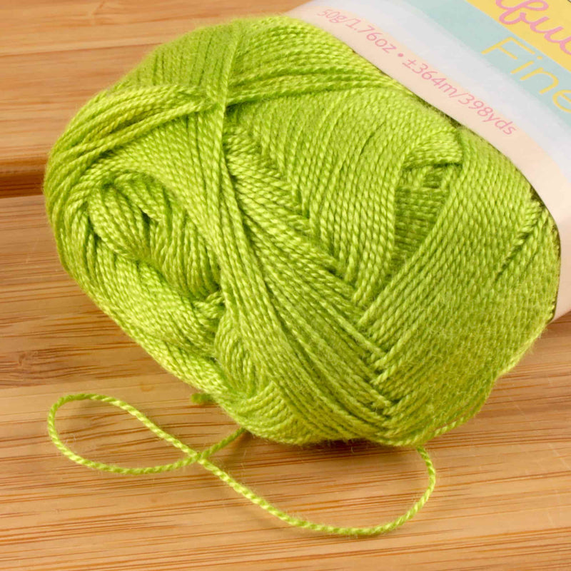 up-close look of green yarn