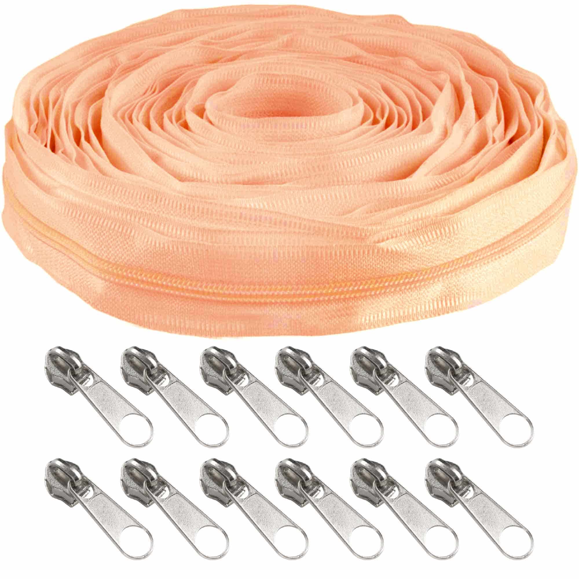 Nylon Coil Zipper Tape with Metal Non-Locking Pulls
