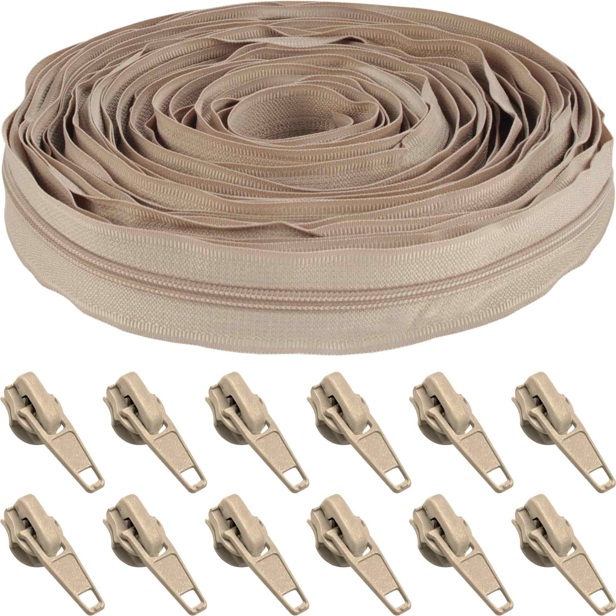 Nylon Coil Zipper Tape with Metal Non-Locking Pulls