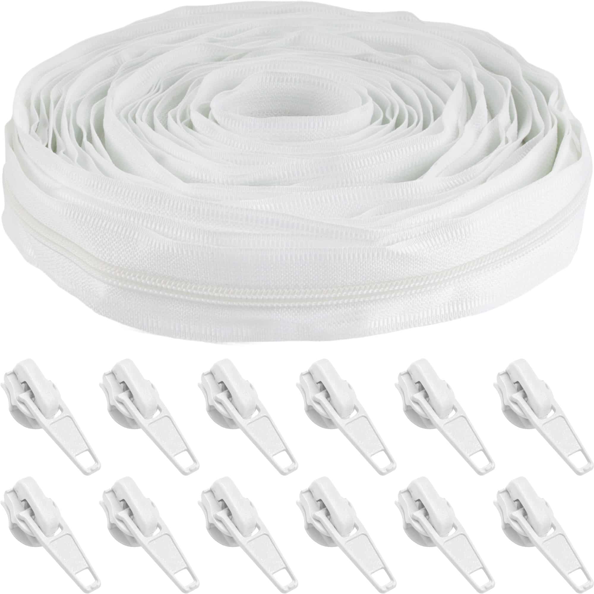 Nylon Coil Zipper Tape with Metal Non-Locking Pulls
