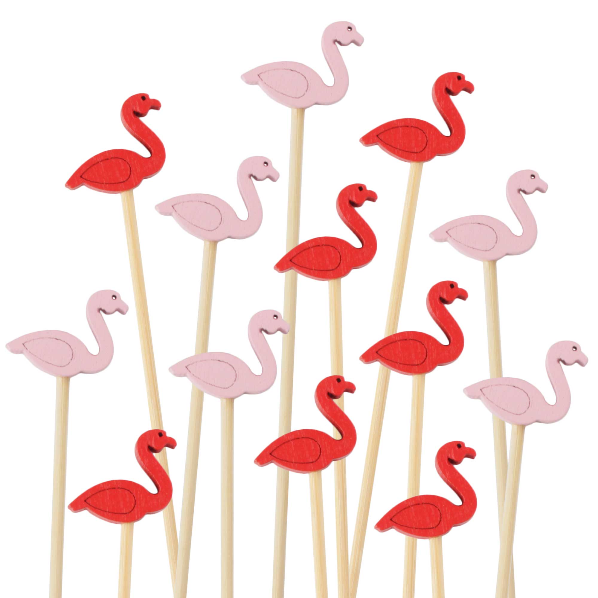 Flamingo Bamboo Food Picks