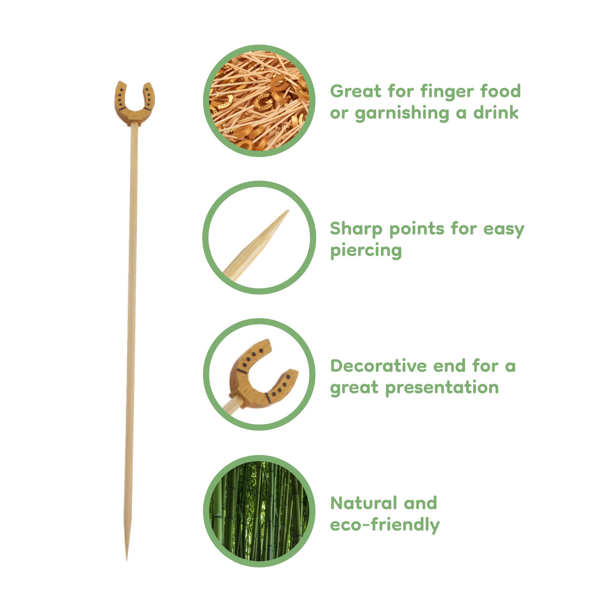 Lucky Golden Horseshoe Bamboo Food Picks