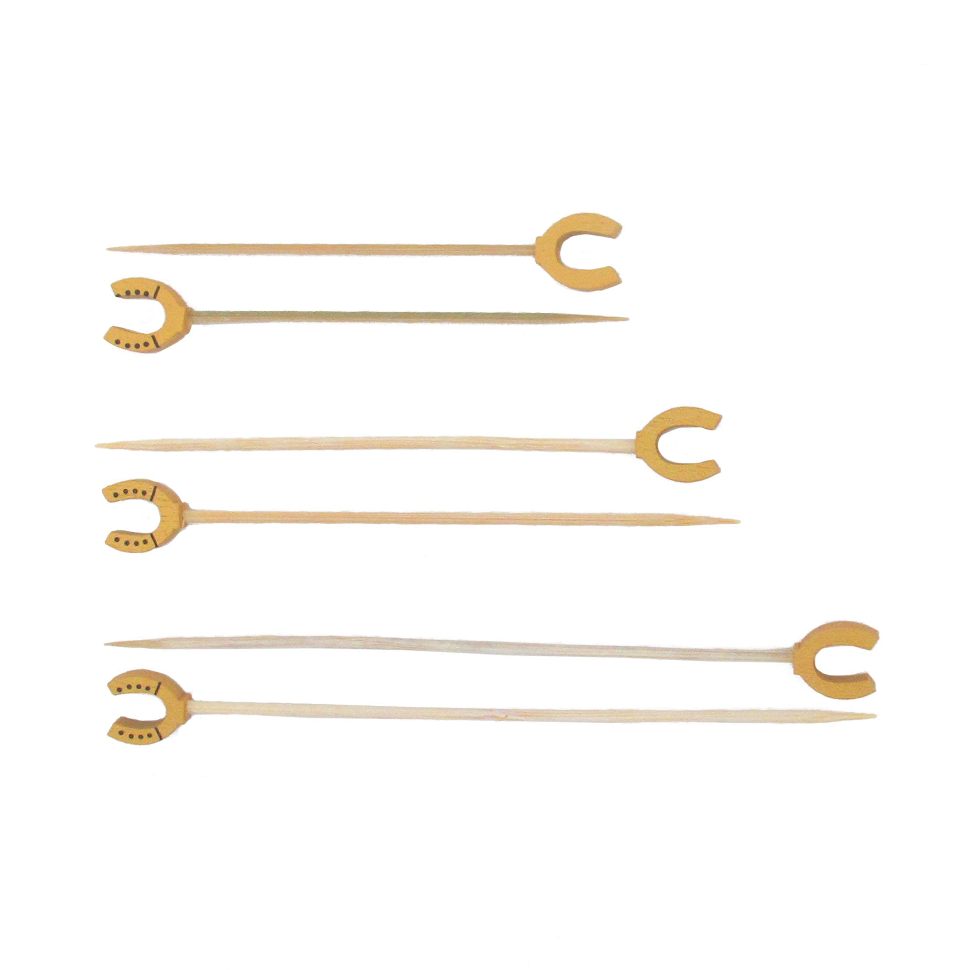 Lucky Golden Horseshoe Bamboo Food Picks