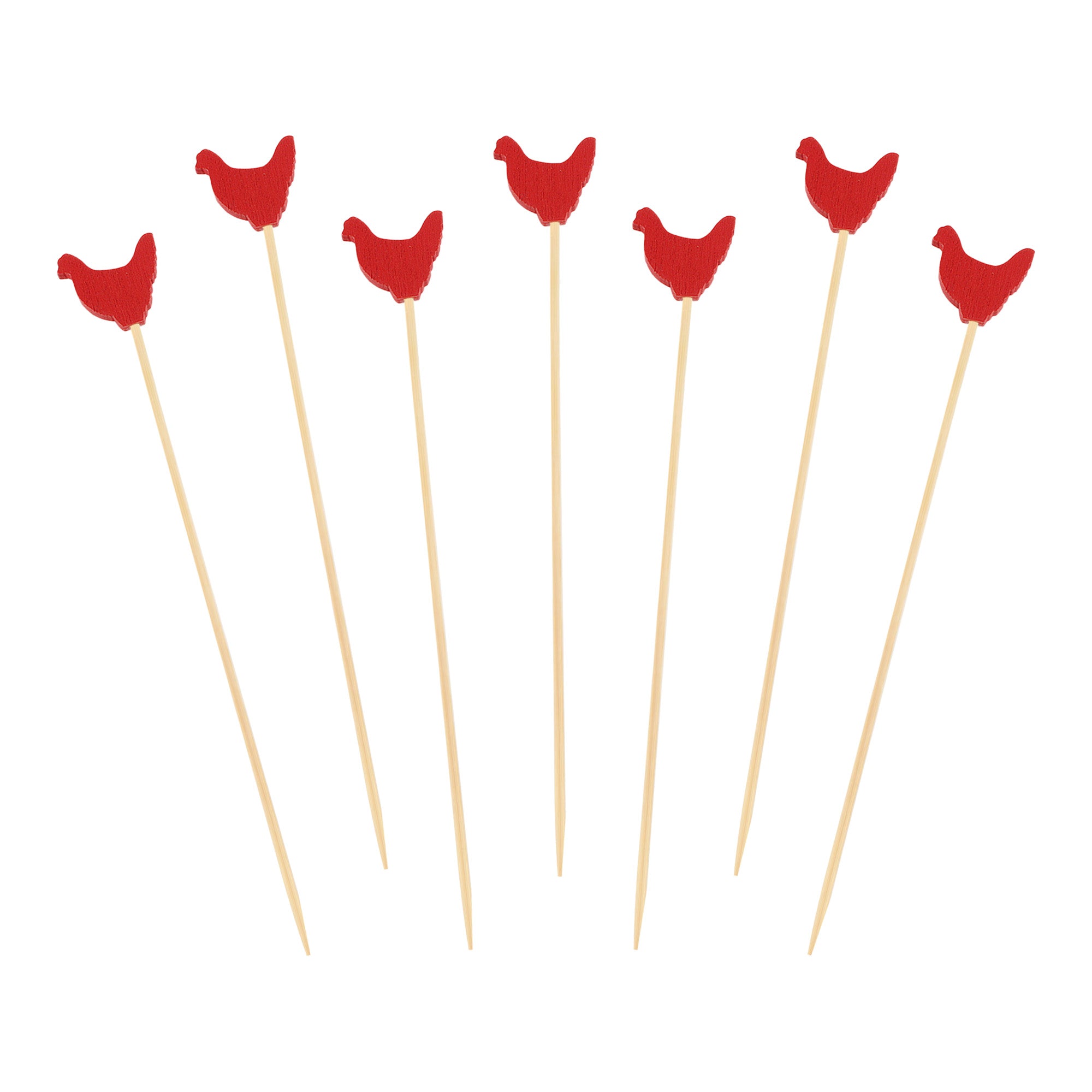 Rooster Bamboo Food Picks