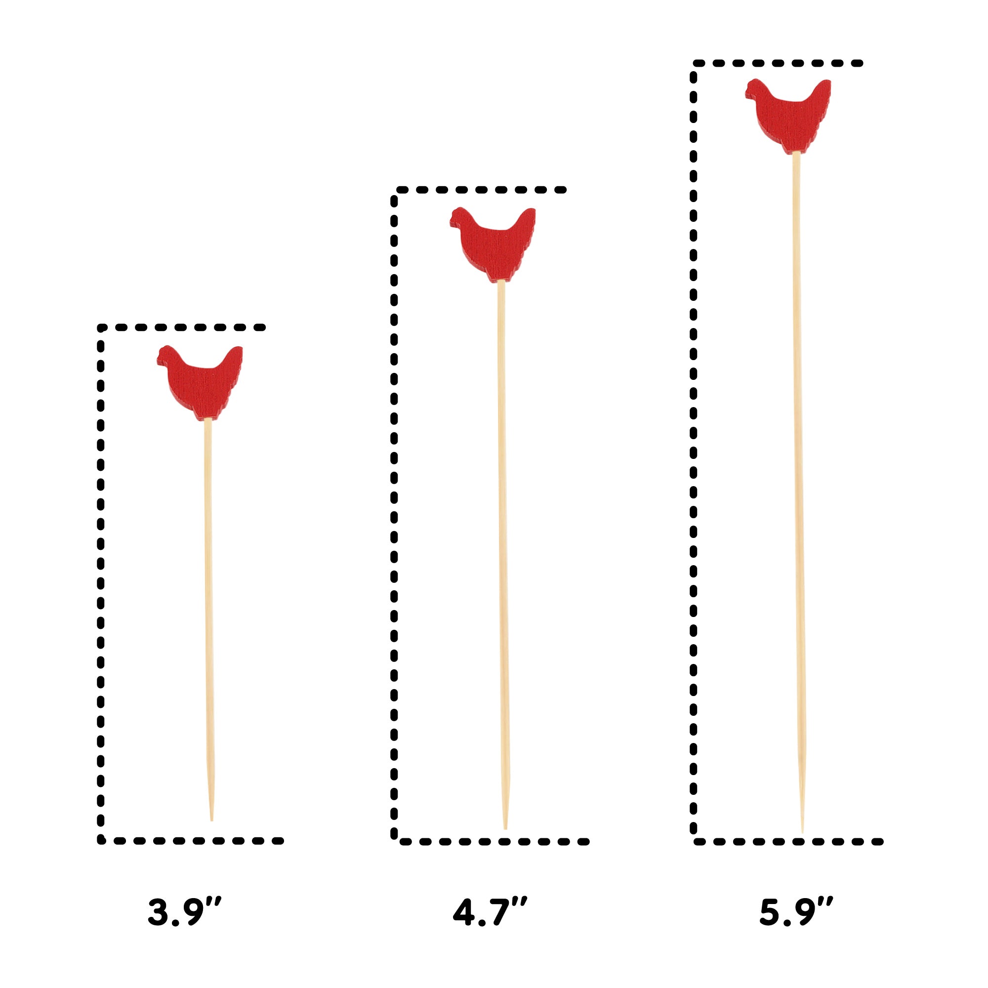 Rooster Bamboo Food Picks