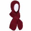 red hooded scarf with fleece lined hood
