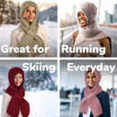 frosted bloom hooded scarf with fleece-lined hood running skiing everyday