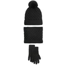 unisex winter pom pom beanie hat infinity scarf and glove set