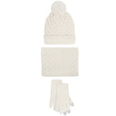Unisex Winter Pom Pom Hat, Infinity Scarf and Glove Set