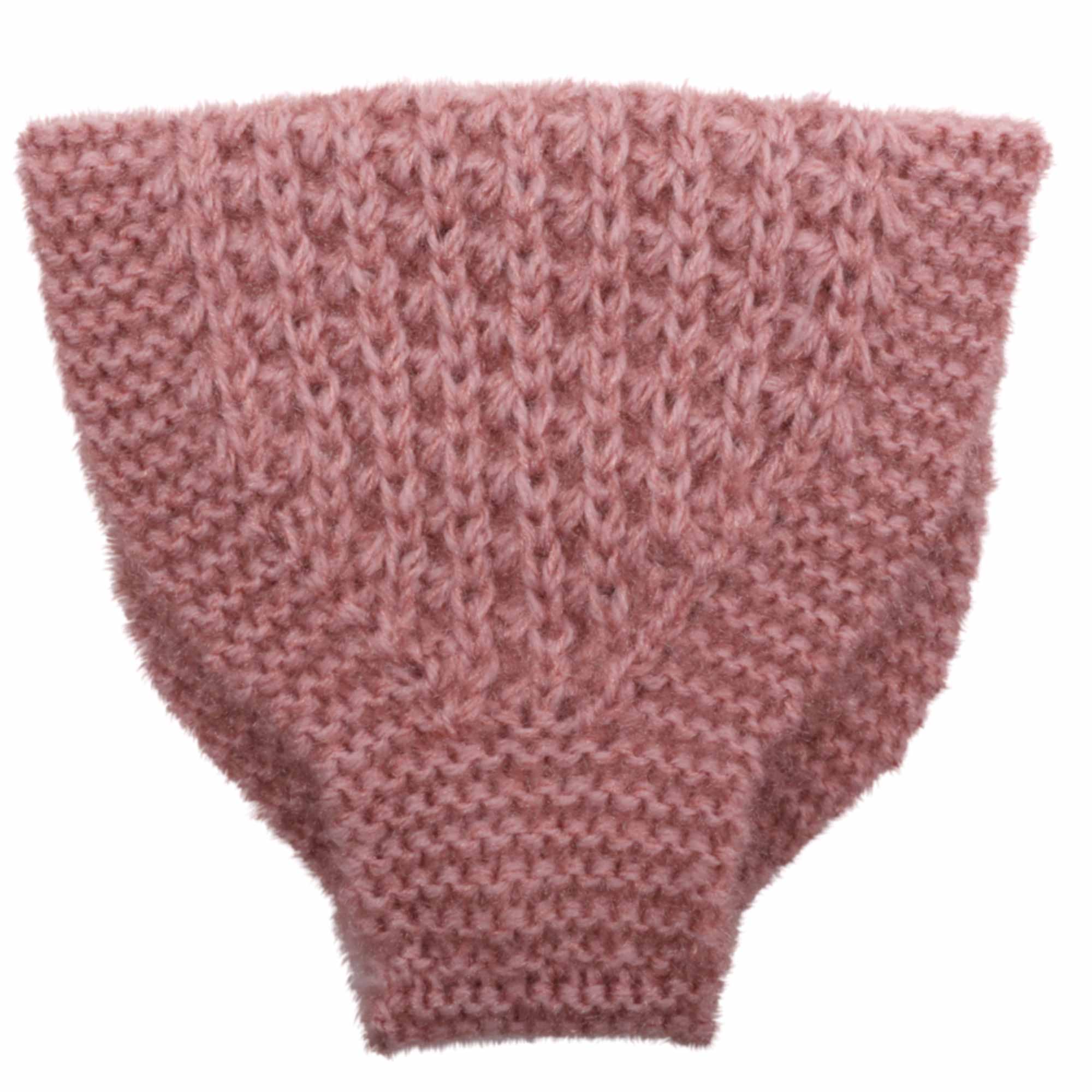 pink knitted headband with ear warmer
