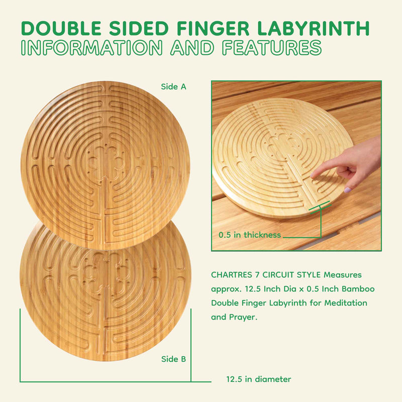 Bamboo Finger Labyrinth 12.5" Double Sided Chartres Style