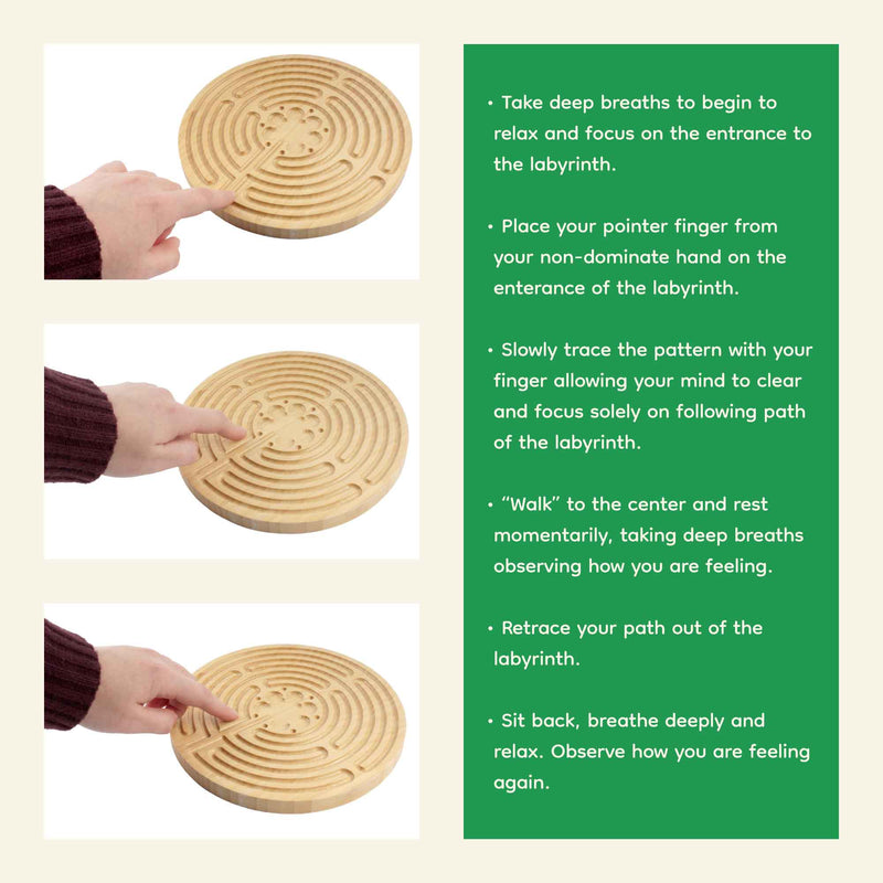 Bamboo Finger Labyrinth - 12.5" - 7 Circuit Chartres Style