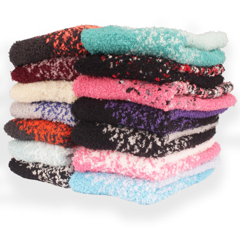 Women's Fuzzy Gradient Home Socks - 6 Pair
