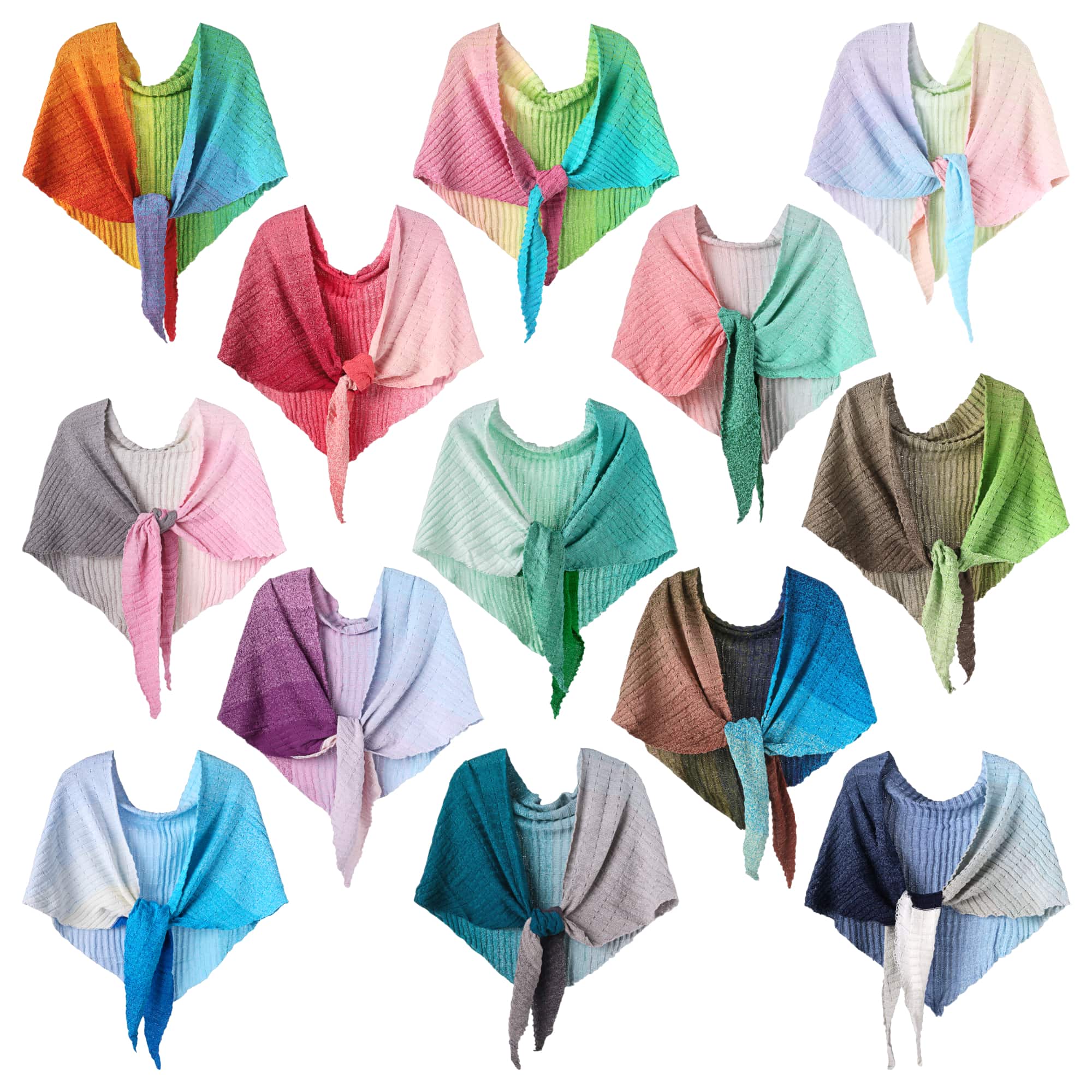 ombre blast knit shawl colorways
