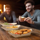 pine wood boat disposable restaurant tray appetizers food treats