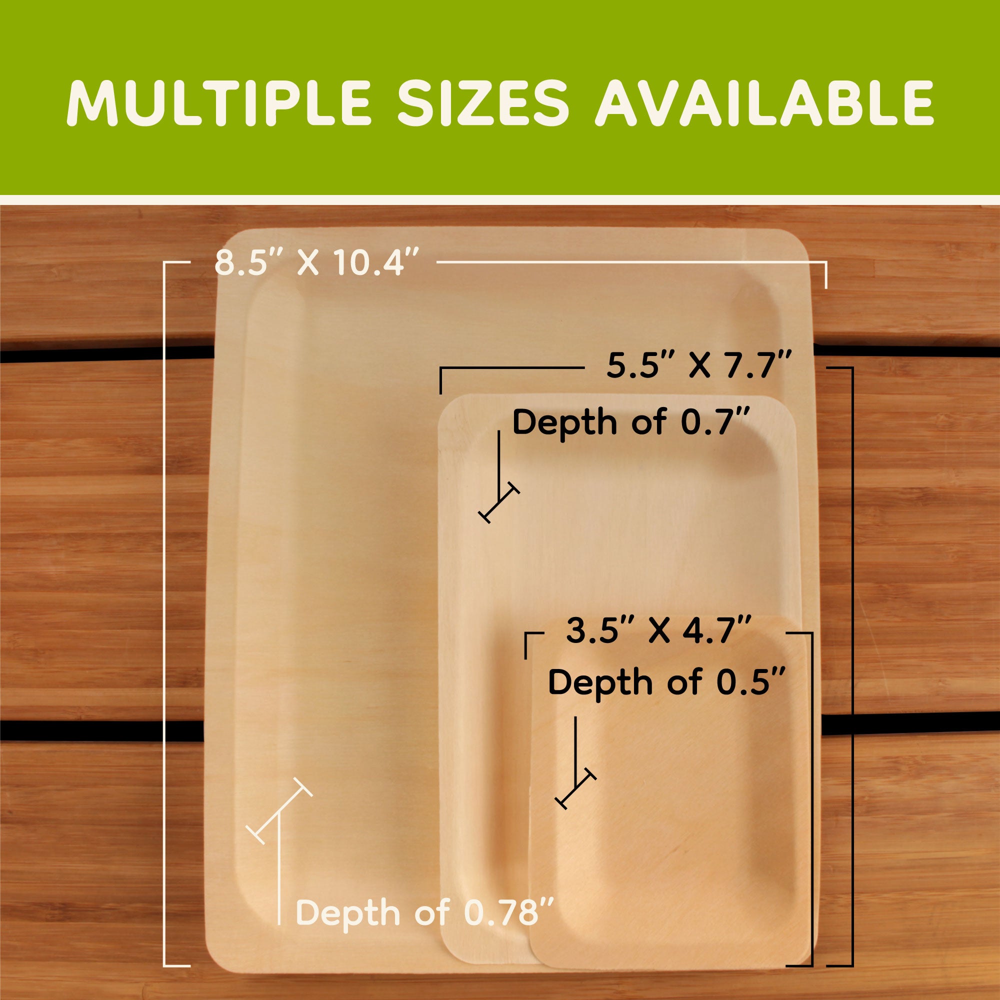 Wood Rectangle Plates