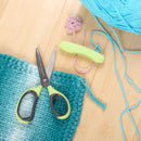 green craft scissors titanium coated stainless steel blunt blade cap sharp blade straight cut paper knitting yarn