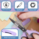 purple craft scissors titanium coated stainless steel blunt blade cap sharp blade straight cut paper