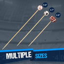 sports game soccer football food drink picks skewers measure measurement length size multiple