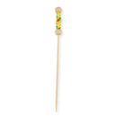 bamboo string braid food drink cocktail pick yellow 3.9" inch