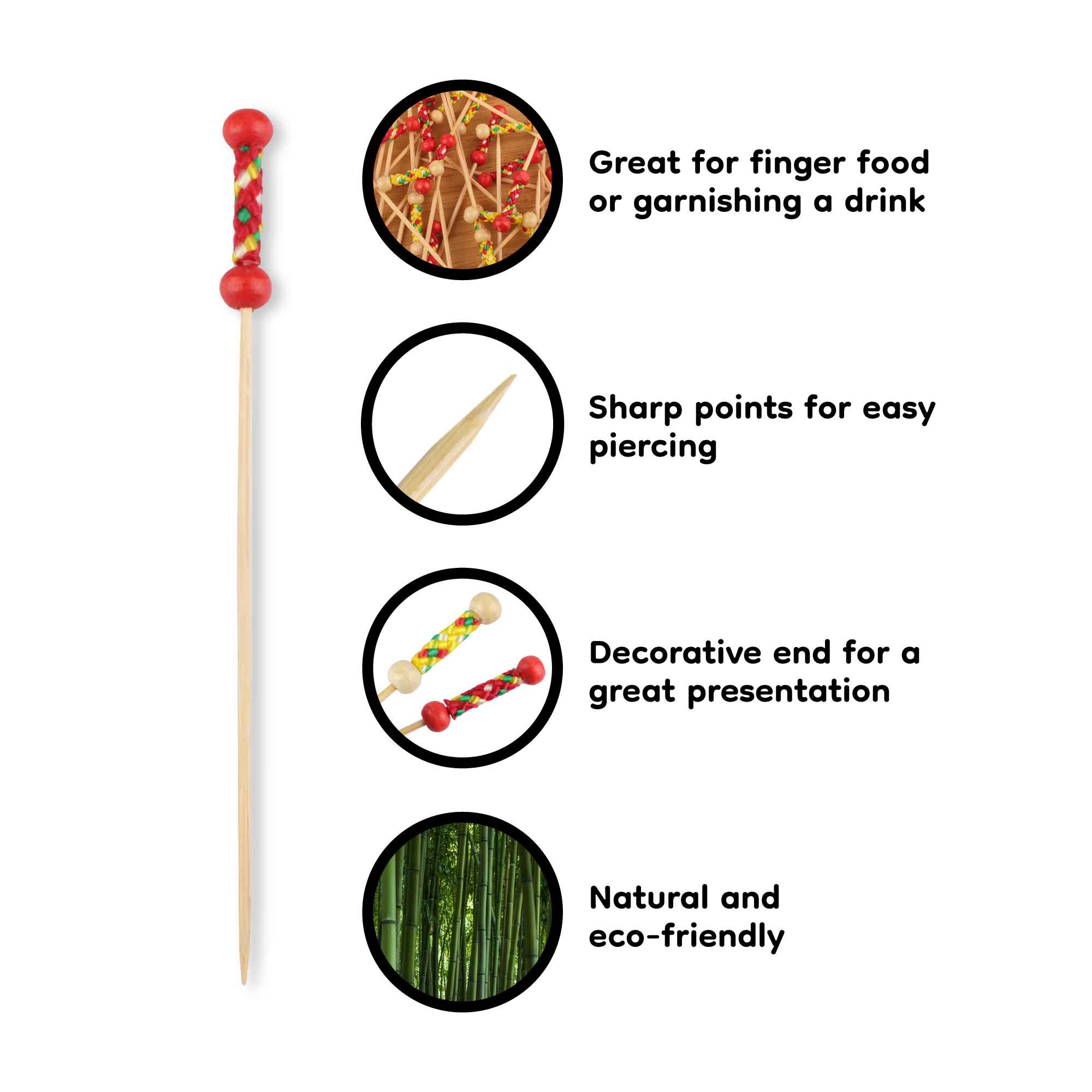 string braid pick features food drink sharp point decorative natural environment friendly